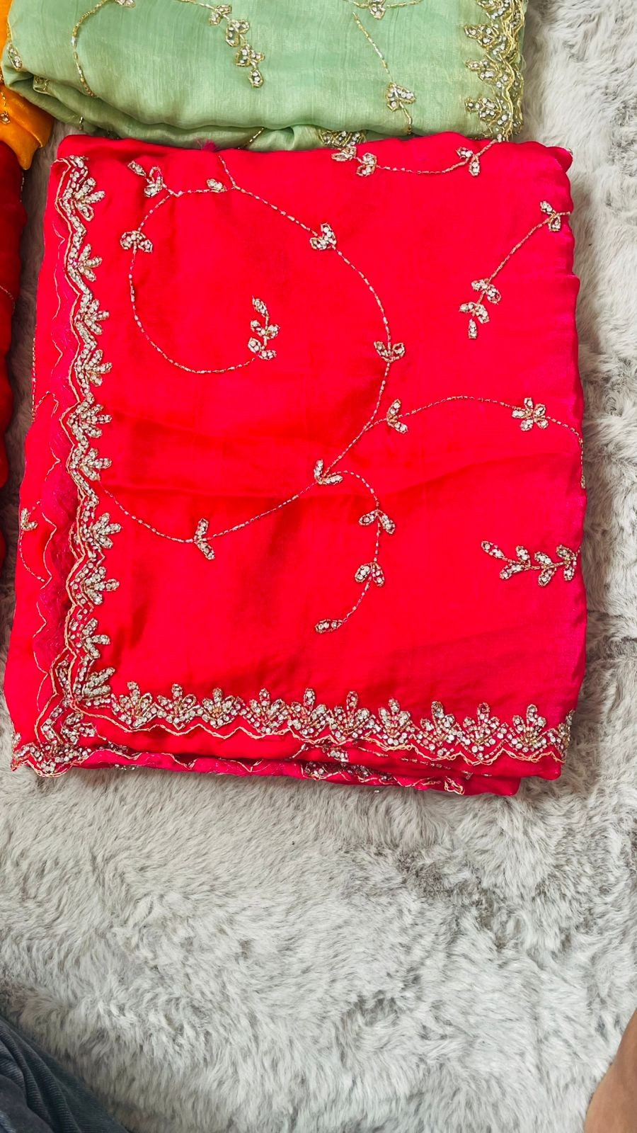 Luxurious PURE SILK RED SAREE with and Handwork PURE SILK RED SAREE