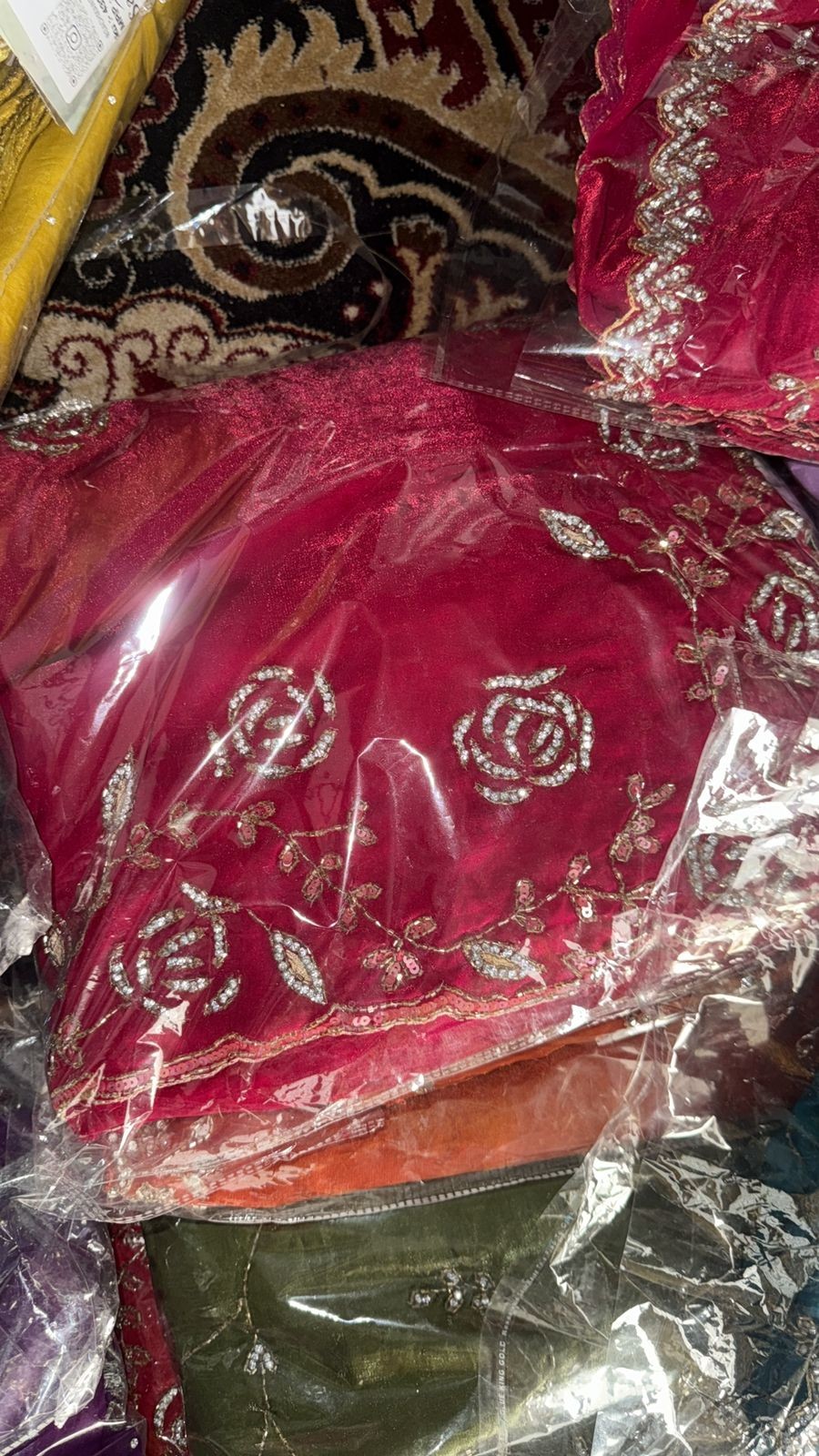 Luxurious PURE SILK RED SAREE with and Handwork PURE SILK RED SAREE