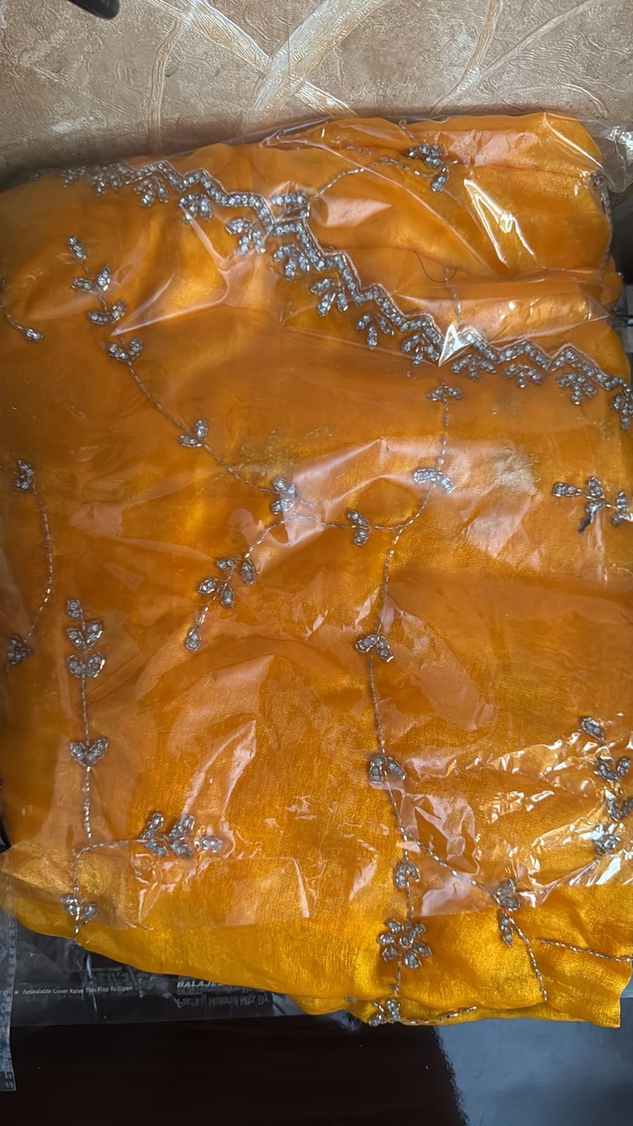 Luxurious PURE SILK GOLDEN SAREE with and Handwork PURE SILK GOLDEN SAREE