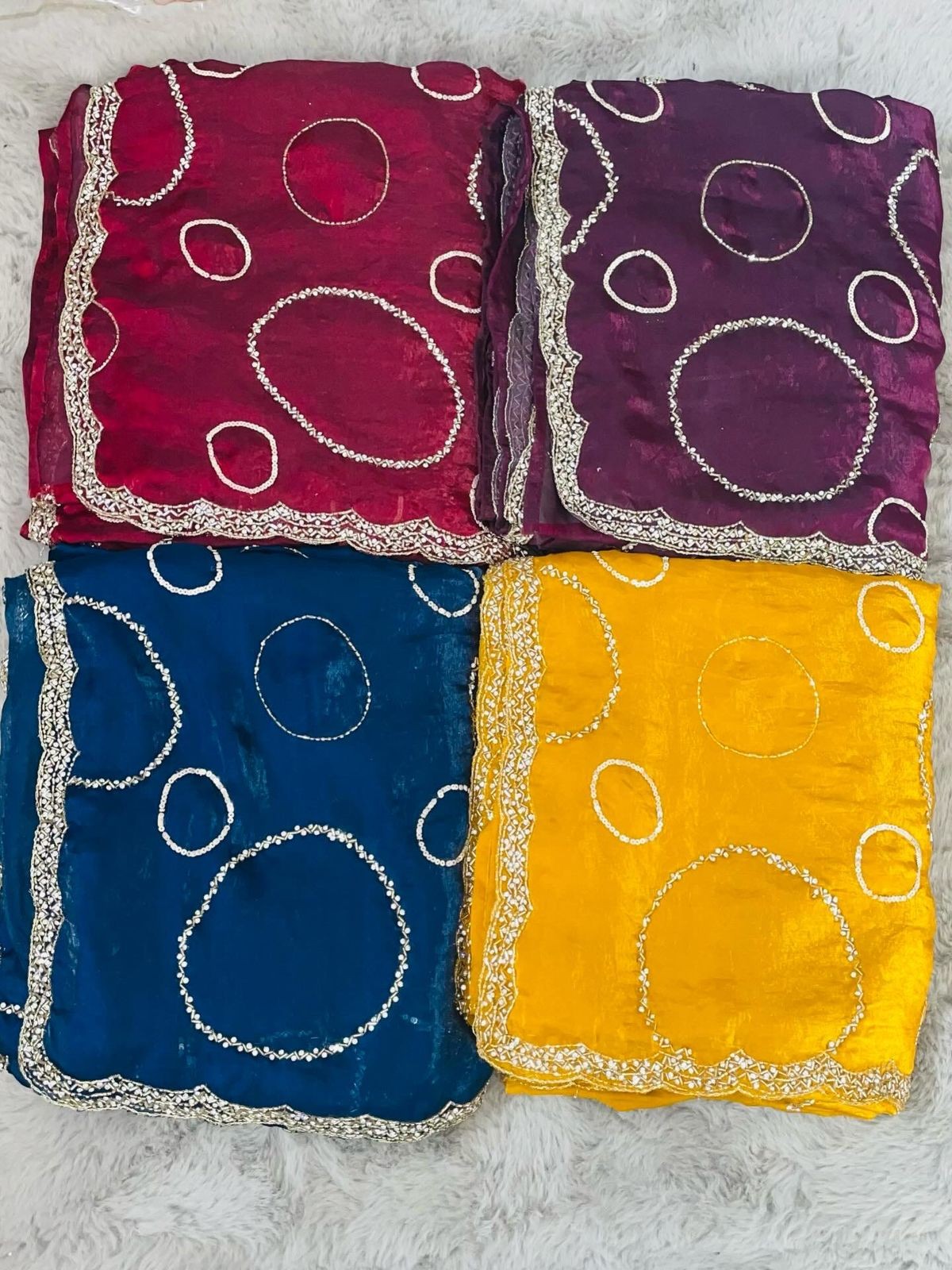 Luxurious PURE SILK YELLOW GREEN BLUE MAROON SAREE with and Handwork PURE SILK YELLOW GREEN BLUE MAROON SAREE