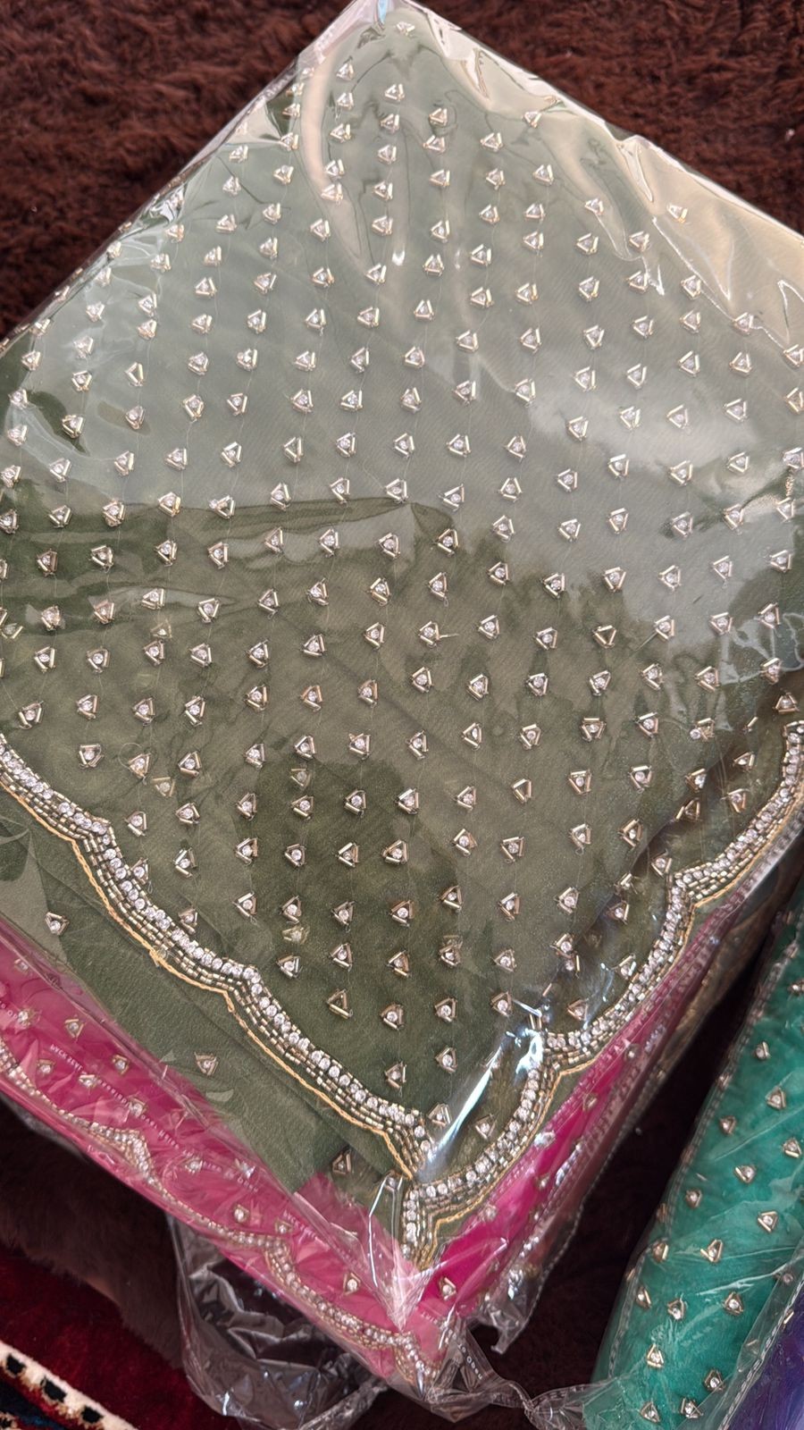 Luxurious PURE SILK GREEN SAREE with and Handwork PURE SILK GREEN SAREE