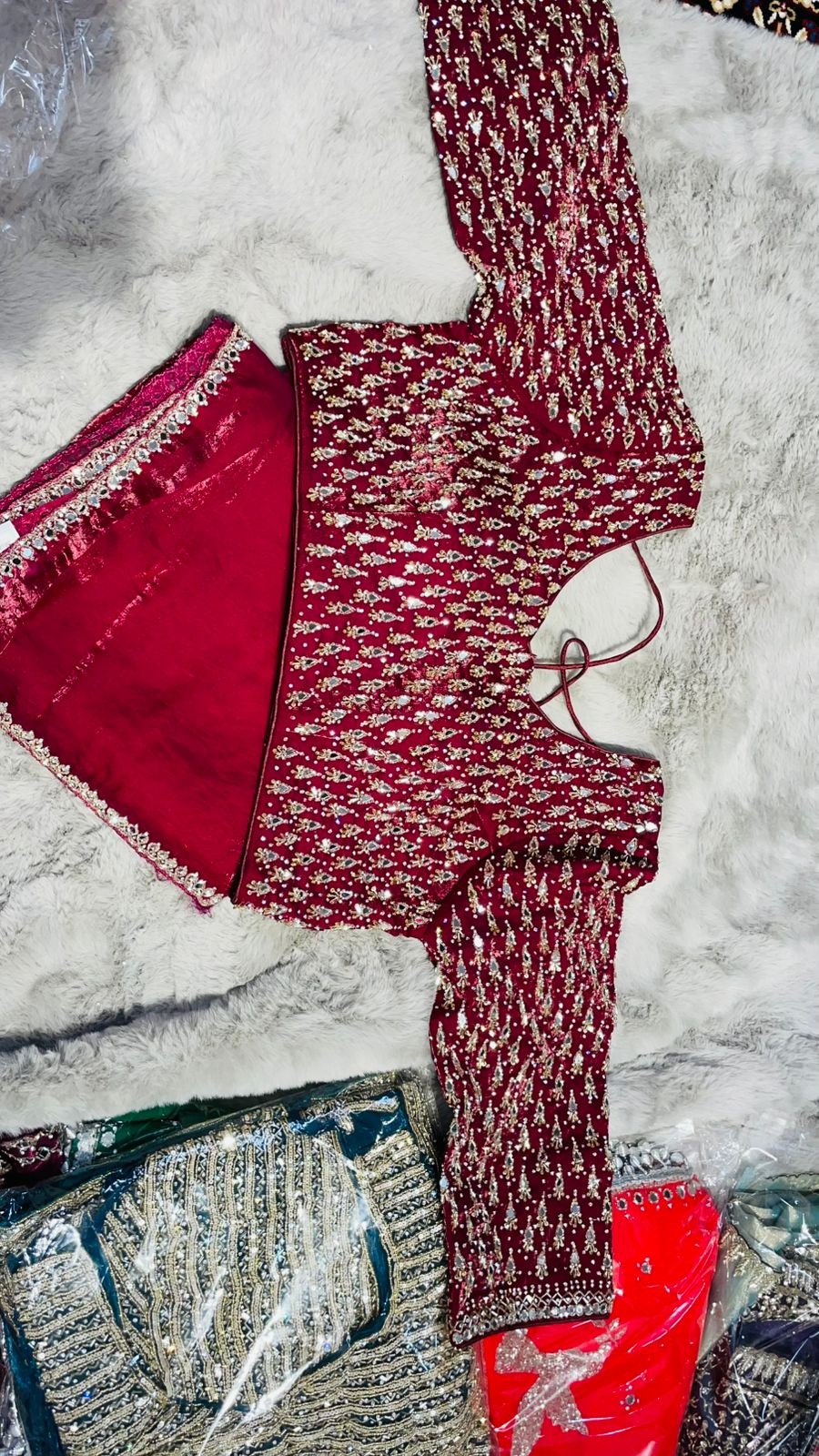 Luxurious PURE SILK RED SAREE with and Handwork PURE SILK RED SAREE