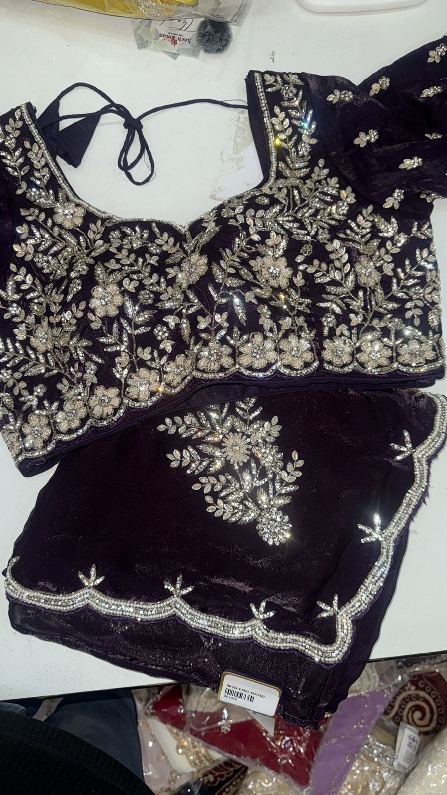 Luxurious PURE SILK BLACK SAREE with and Handwork PURE SILK BLACK SAREE